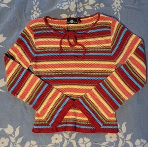 Tie front striped size medium shirt